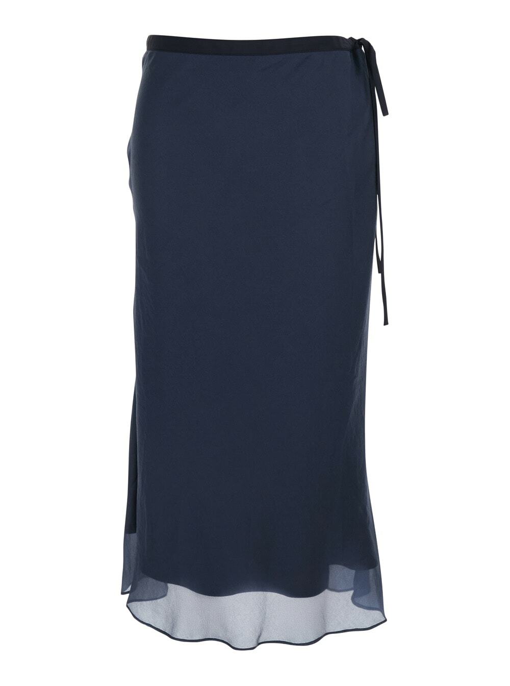 Dunst Black Double-layer Long Skirt In Viscose Blend Woman Dunst