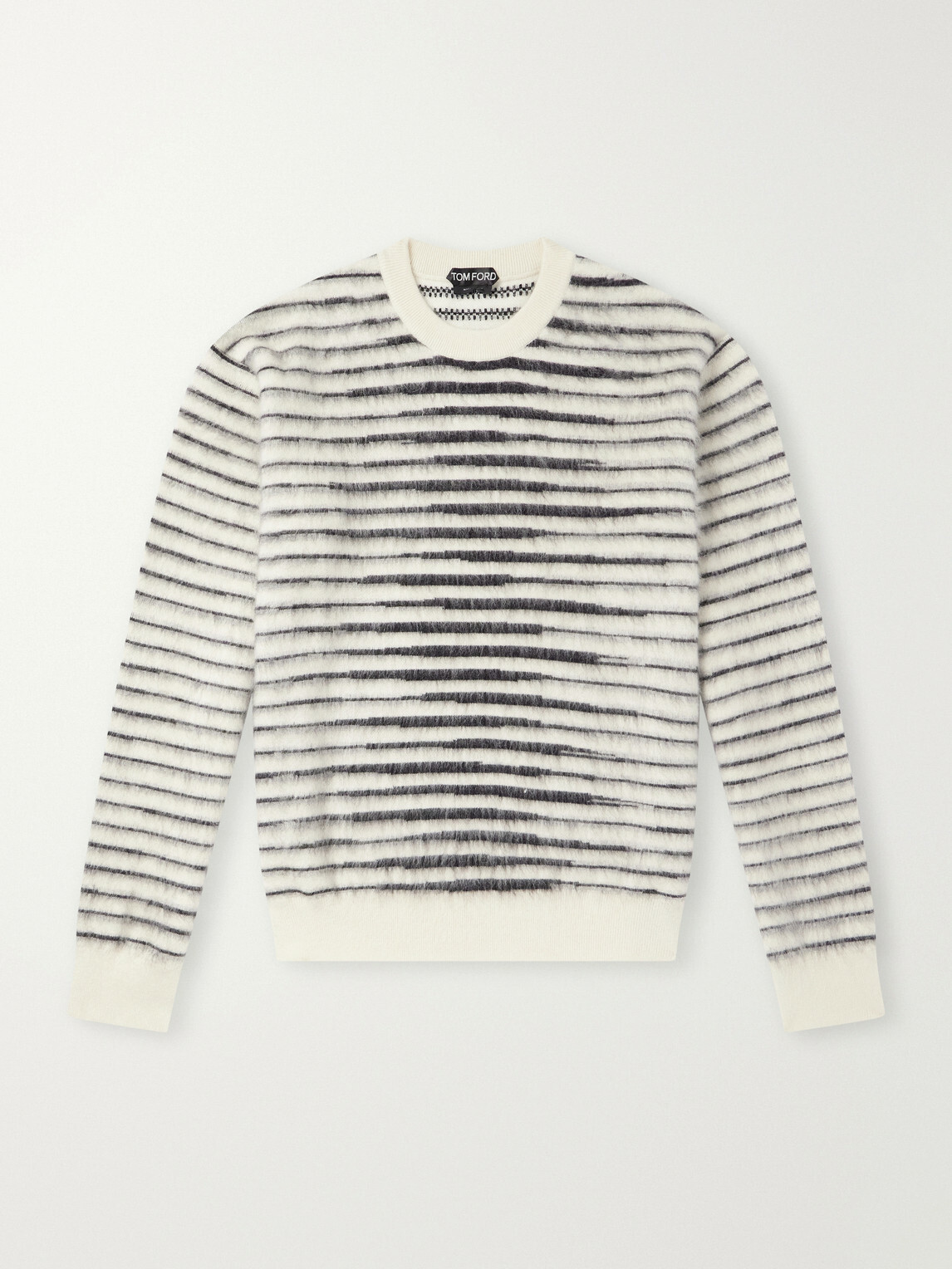 TOM FORD - Striped Mohair-Blend Sweater - White