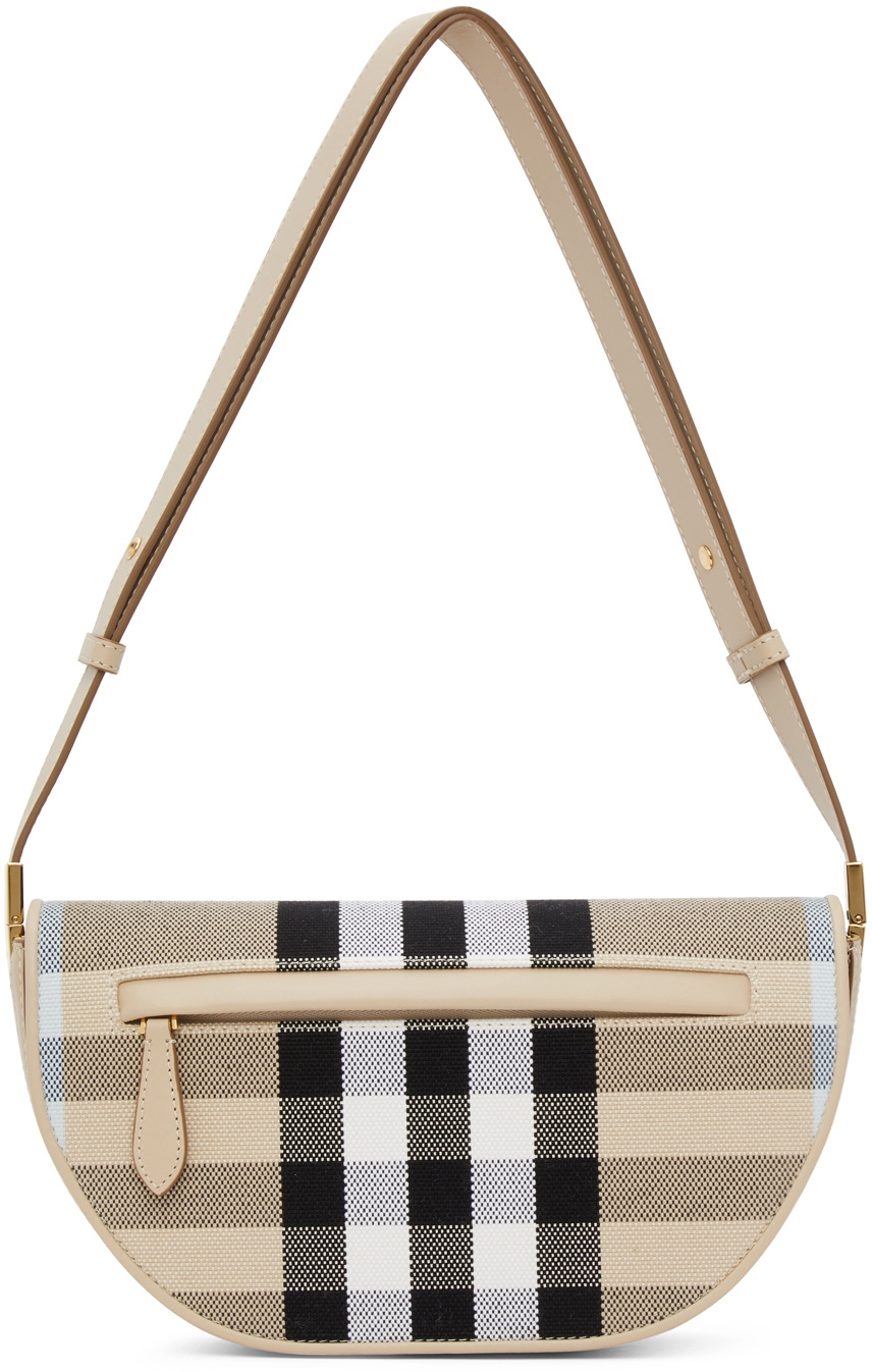 Burberry Olympia Vintage Check Small Shoulder Bag in Beige