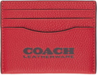 Coach 1941 Red Pebble Card Holder