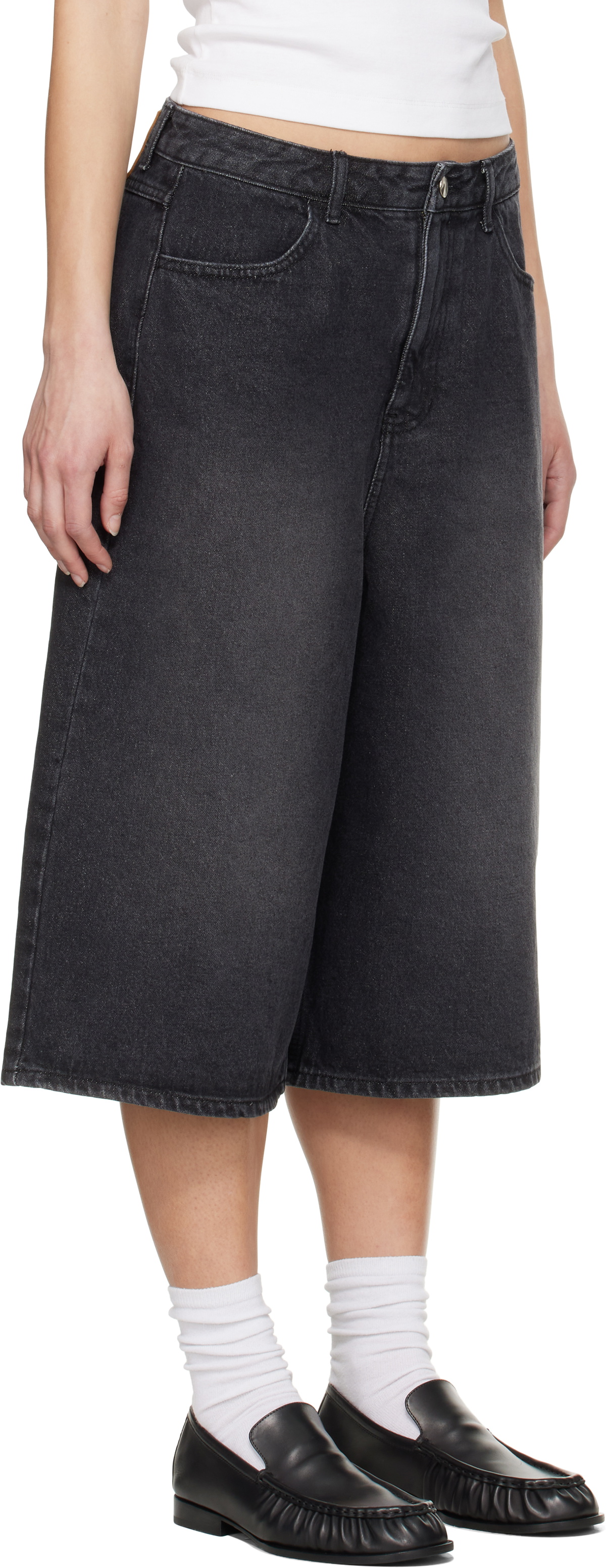 ADER error Black Sig; TRS Tag 01 Denim Shorts
