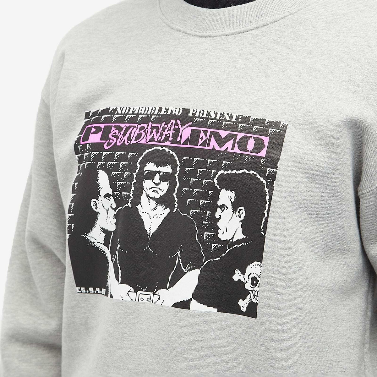 No Problemo Men's Subway Crew Sweatshirt in Grey Marl