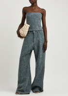 Giuseppe DI Morabito Strapless Bouclé Denim top Blue