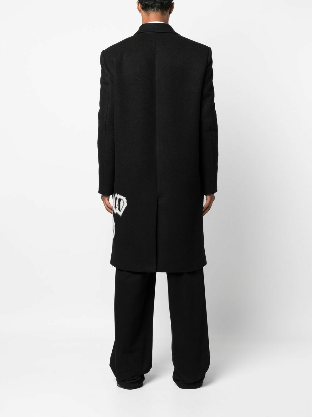 OFF-WHITE - Single Breasted Coat With Logo Inlay Off-White