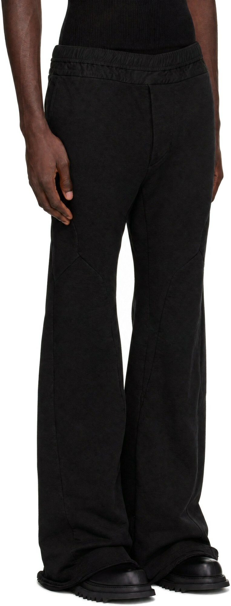 Julius Black Cotton Dry Flared Sweatpants