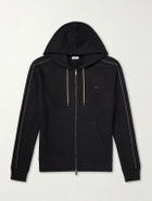 Burberry - Logo-Embroidered Cotton-Jersey Zip-Up Hoodie - Black