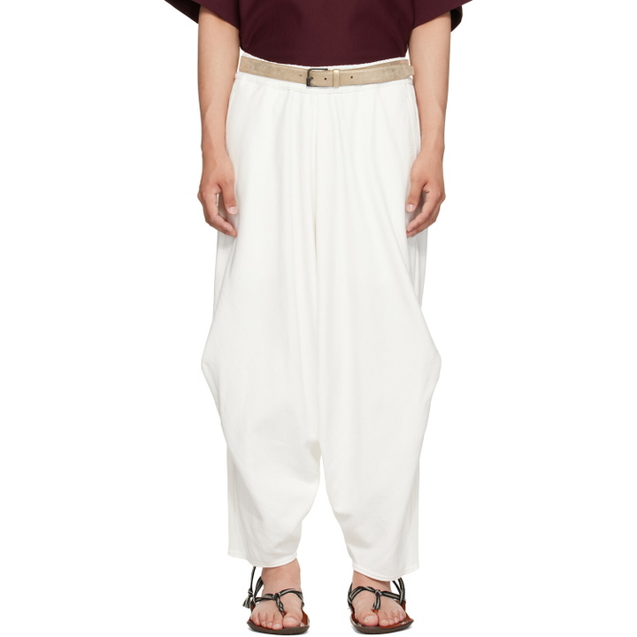 Photo: Hed Mayner Off-White Embroidered Sweatpants