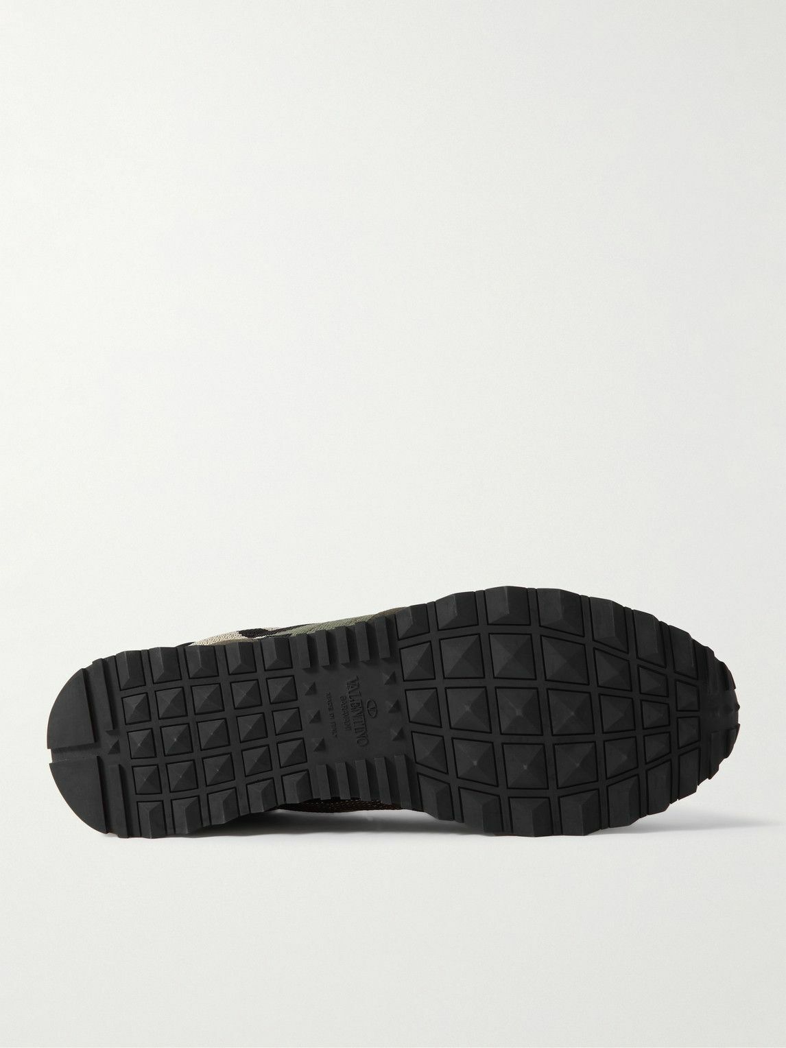 Valentino Garavani - Rockrunner Suede and Leather-Trimmed Camouflage Jacquard-Knit Sneakers - Green