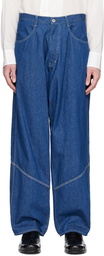 Sulvam Blue Paneled Jeans