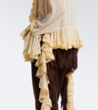 Xu Zhi Ruffled lace-trimmed chiffon blouse