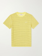 LOEWE - Logo-Embroidered Striped Cotton-Blend Terry T-Shirt - Yellow