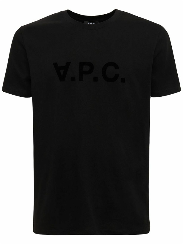 Photo: A.P.C. - Flocked Logo Organic Cotton T-shirt