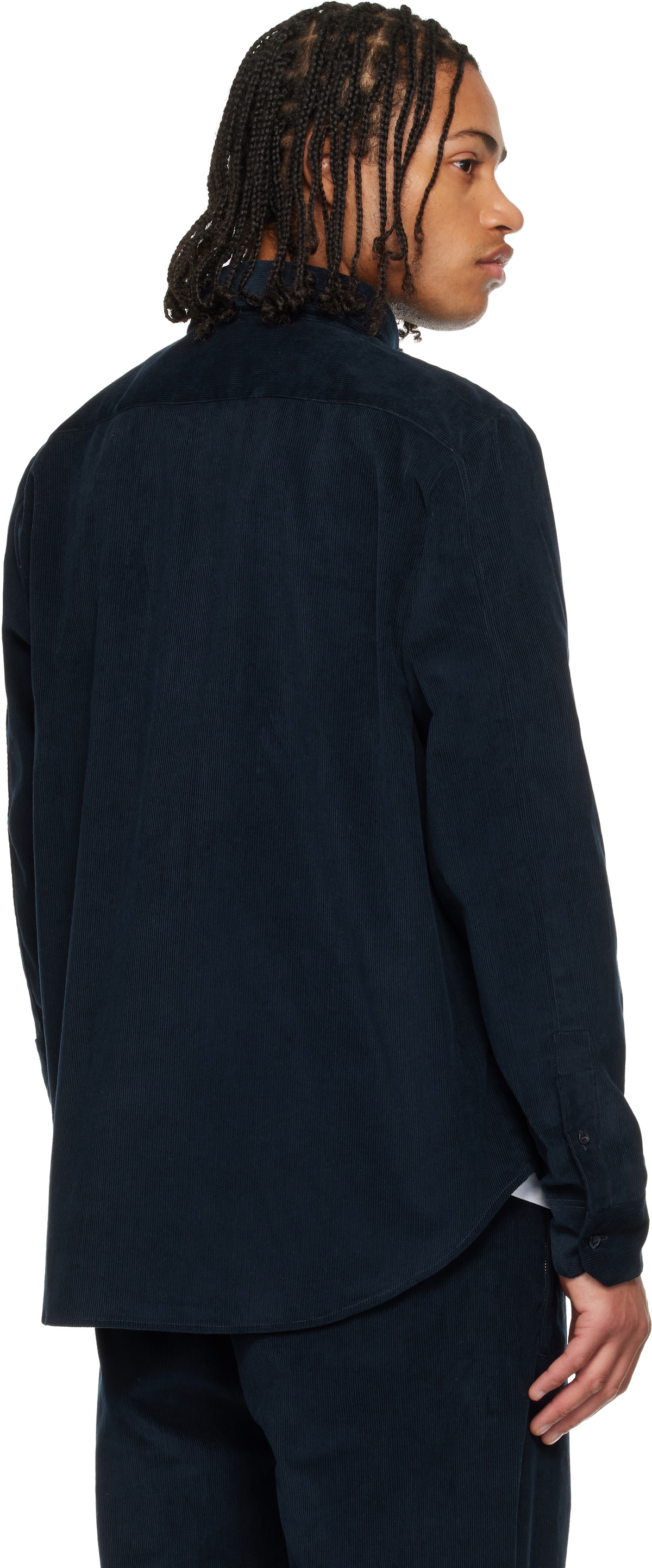 Wales Bonner Navy 'The Grove Corduroy' Shirt Wales Bonner