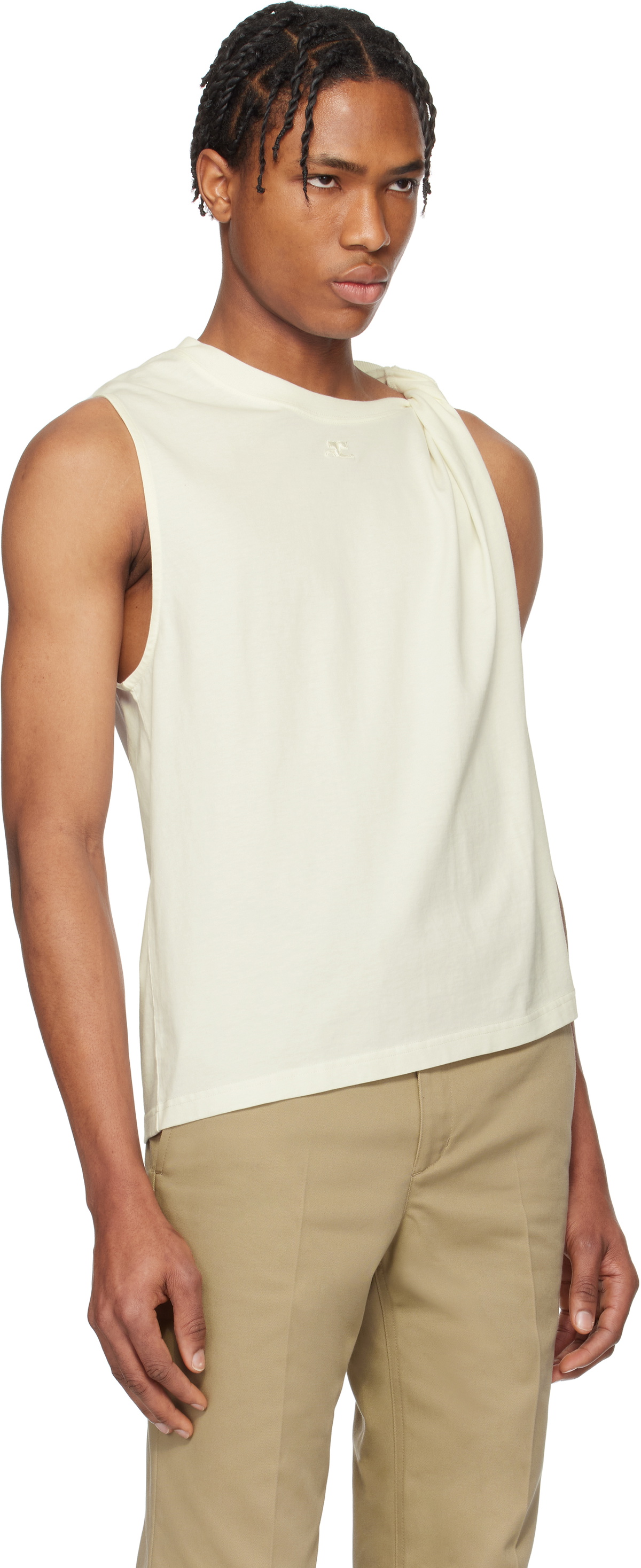 Courrèges White Twist Tank Top Courreges