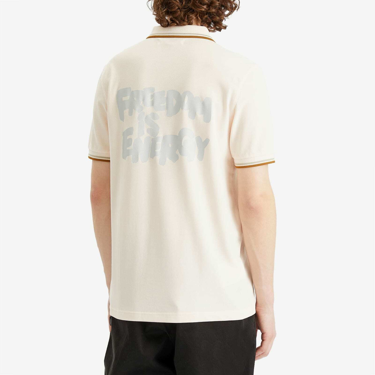 Comme des Garçons SHIRT Men's x Fred Perry Polo Shirt in Peach