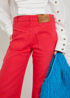A.W.A.K.E Mode Mirrored Effect Barrel-leg Denim Jeans Red
