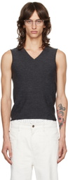 Fax Copy Express Gray V-Neck Vest