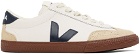 VEJA White & Navy Volley Leather Sneakers