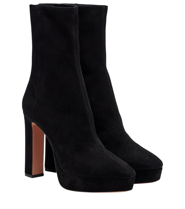 Photo: Aquazzura Martine 110 suede platform ankle boots