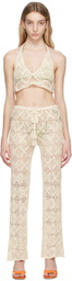 Akoia Off-White Daisy Tank Top & Trouser Set