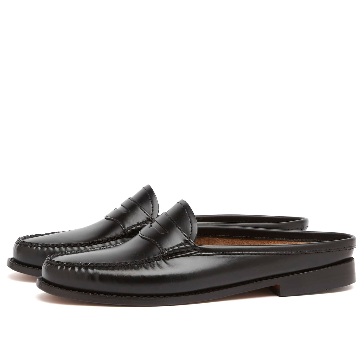 Bass Weejuns Women's Penny Mule Loafer in Black Leather