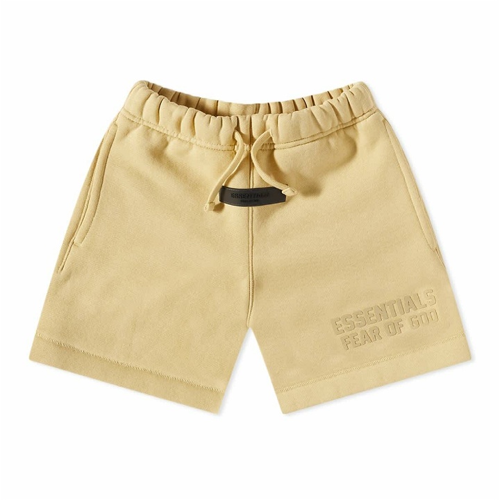 Photo: Fear of God ESSENTIALS Kids Sweat Short in Light Tuscan