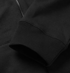 Valentino - Logo-Print Loopback Cotton-Blend Jersey Zip-Up Hoodie - Black