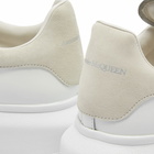 Alexander McQueen Men's Heel Tab Wedge Sole Sneakers in White/Grey