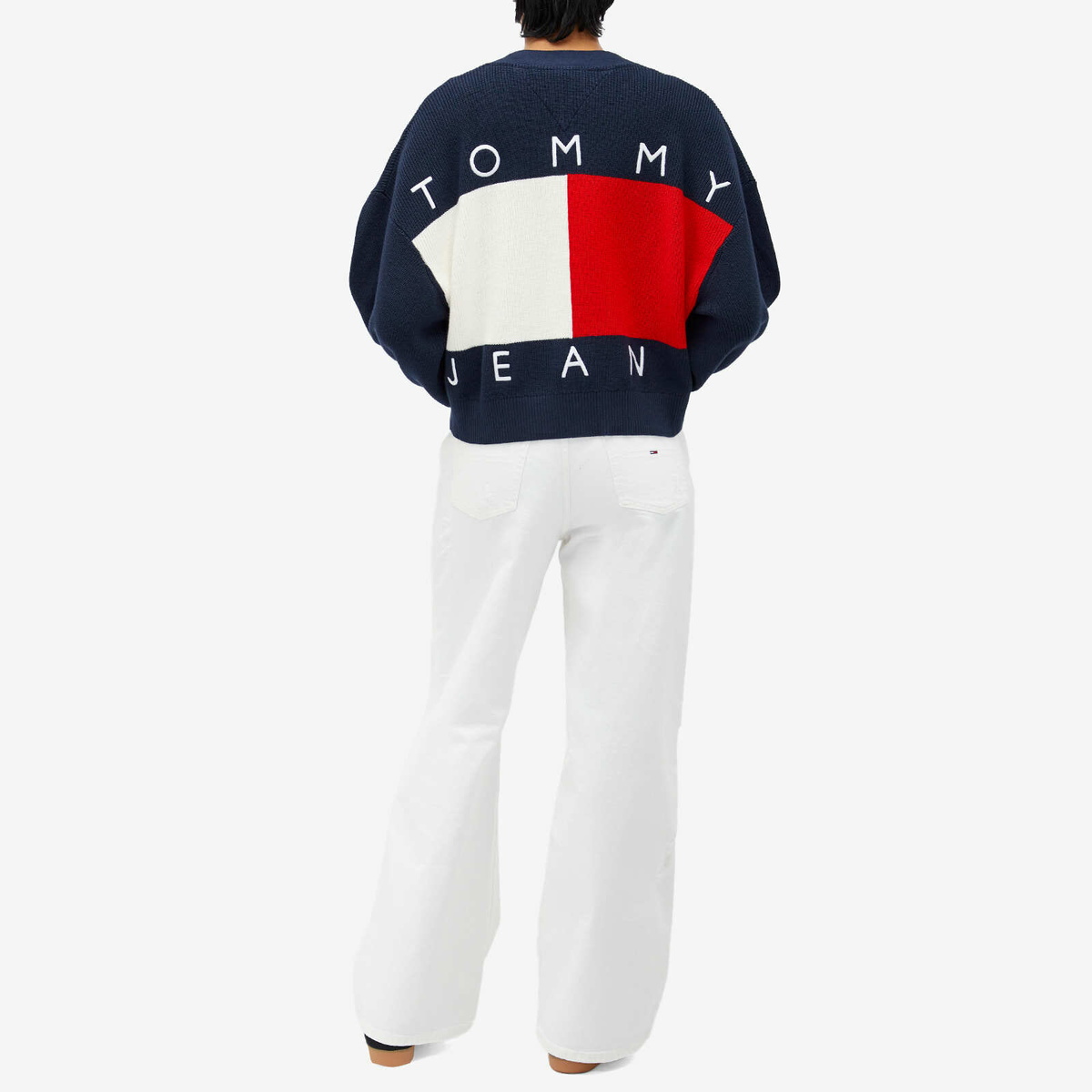 Tommy Jeans Women's Flag Cardigan in Dark Night Navy