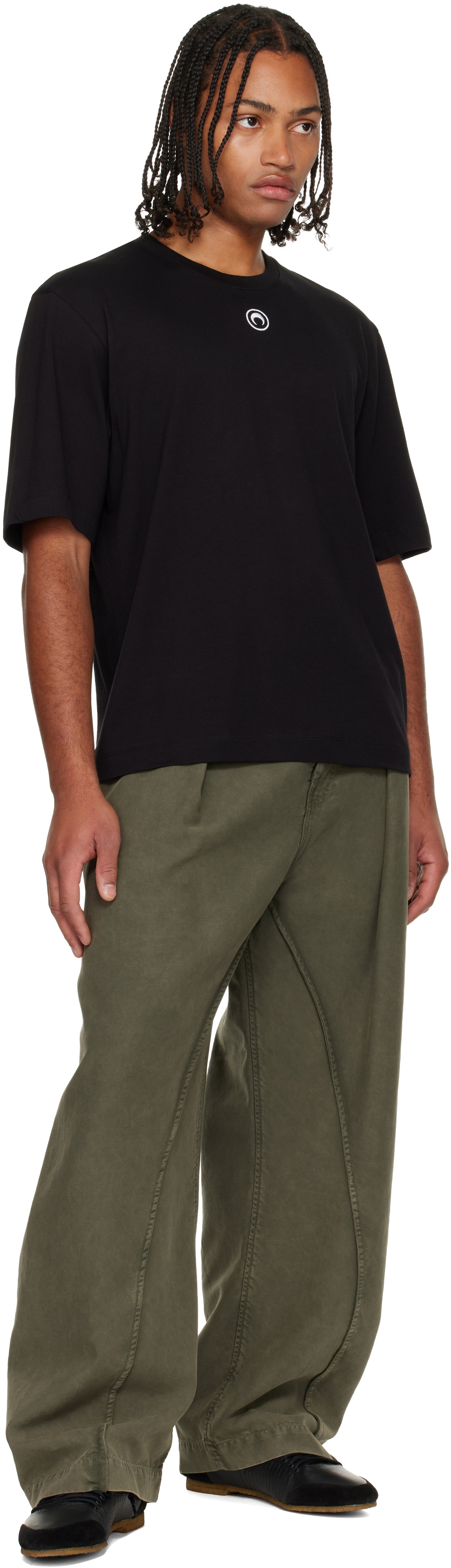 Marine Serre Black Moon Logo Jersey Loose Fit S/S T-Shirt