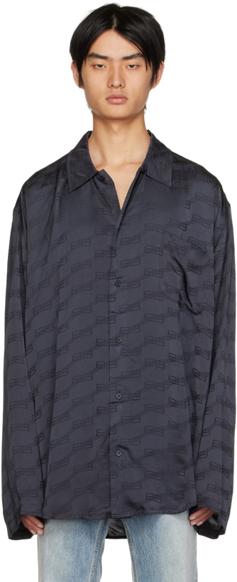 Photo: Balenciaga Black BB Monogram Shirt