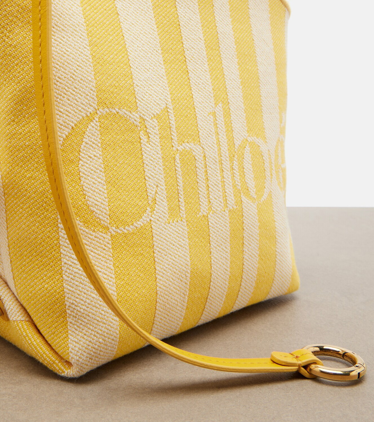 Chloé Stripy Small jacquard tote bag