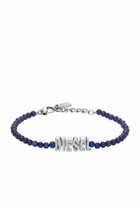 Diesel Blue Agate Beaded Bracelet - Bracelets - Unisex - Blue