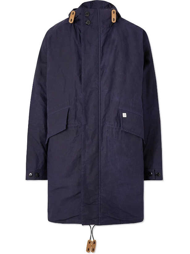 Photo: MAN 1924 - Waxed-Cotton Parka with Detachable Quilted Liner - Blue