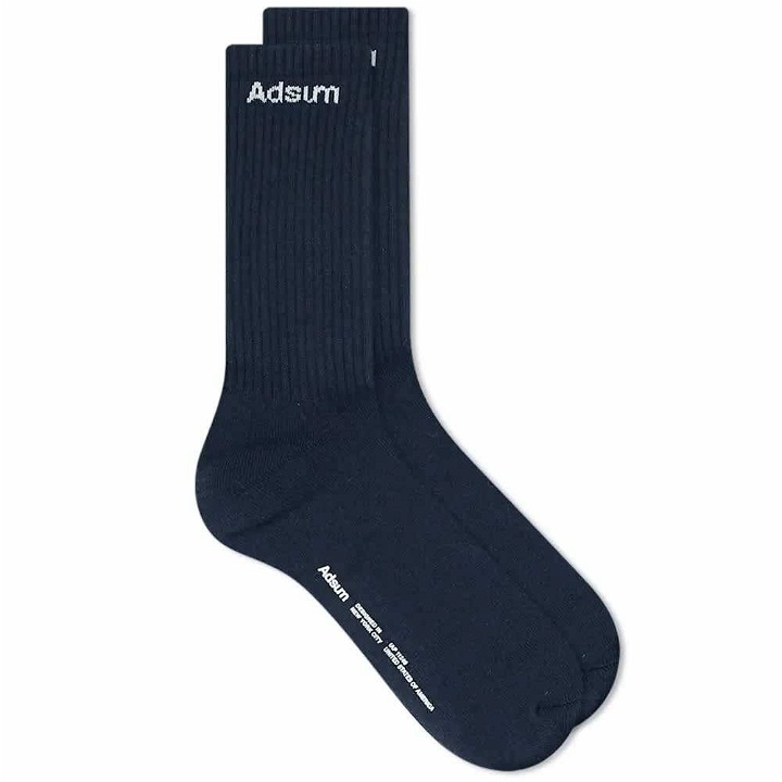 Photo: Adsum Men's Classic Logo Sock in Dark Navy