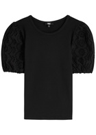 Paige Marina Ribbed Stretch-cotton top Black