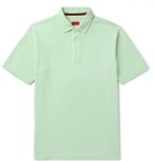 Isaia - Garment-Dyed Cotton-Piqué Polo Shirt - Green