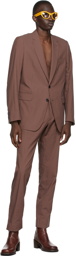 Dries Van Noten Brown Seersucker Suit
