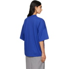 Jil Sander Blue Cotton Mock-Neck T-shirt