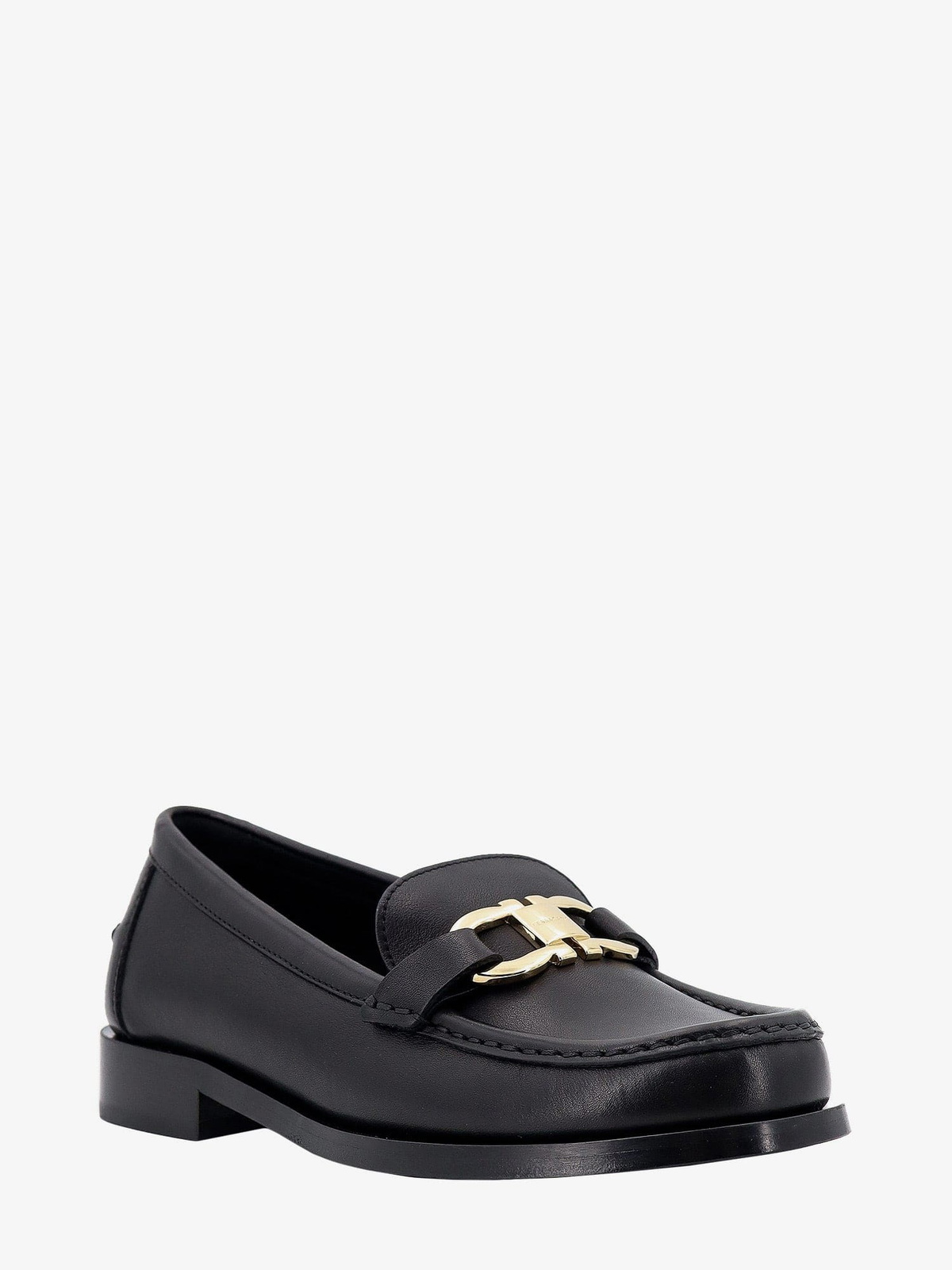 Ferragamo Leather Loafer With Iconic Gancini Detail