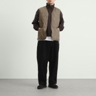 Taion Men's Military V-Neck Zip Down Vest in Dark Khaki