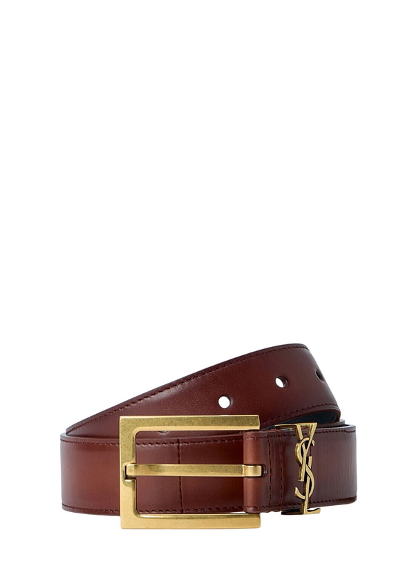 Photo: Saint Laurent Cassandre Belt in Aged Effect Leather