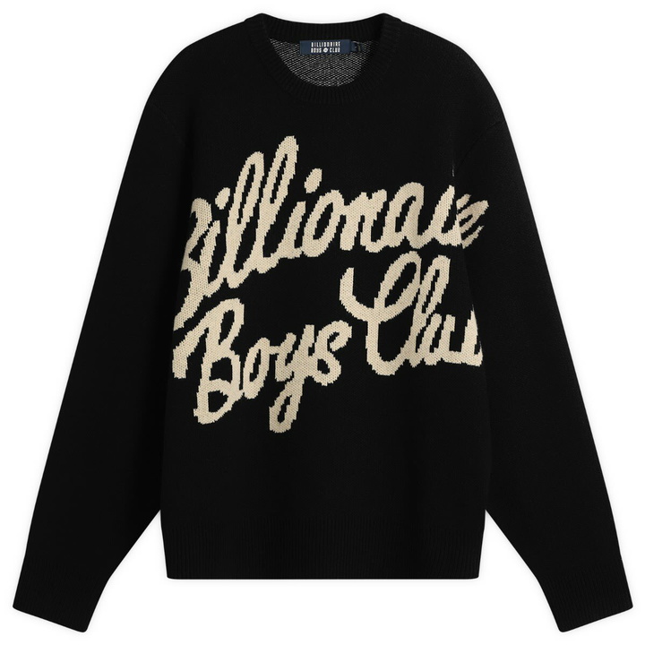 Photo: Billionaire Boys Club Men's Script Knitted Sweater in Black
