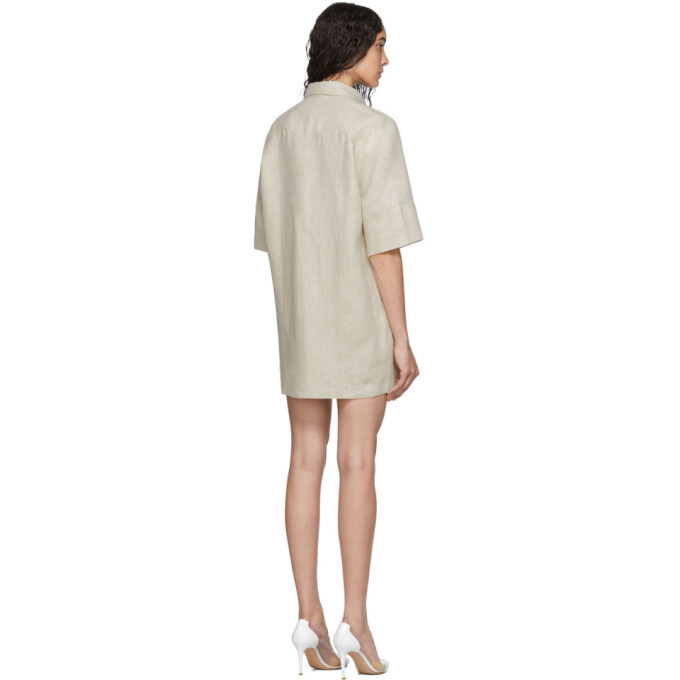 Georgia Alice Off-White Linen Pierre Shirt Dress