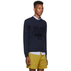 Kenzo Navy Wool Tiger Head Jumper Sweater