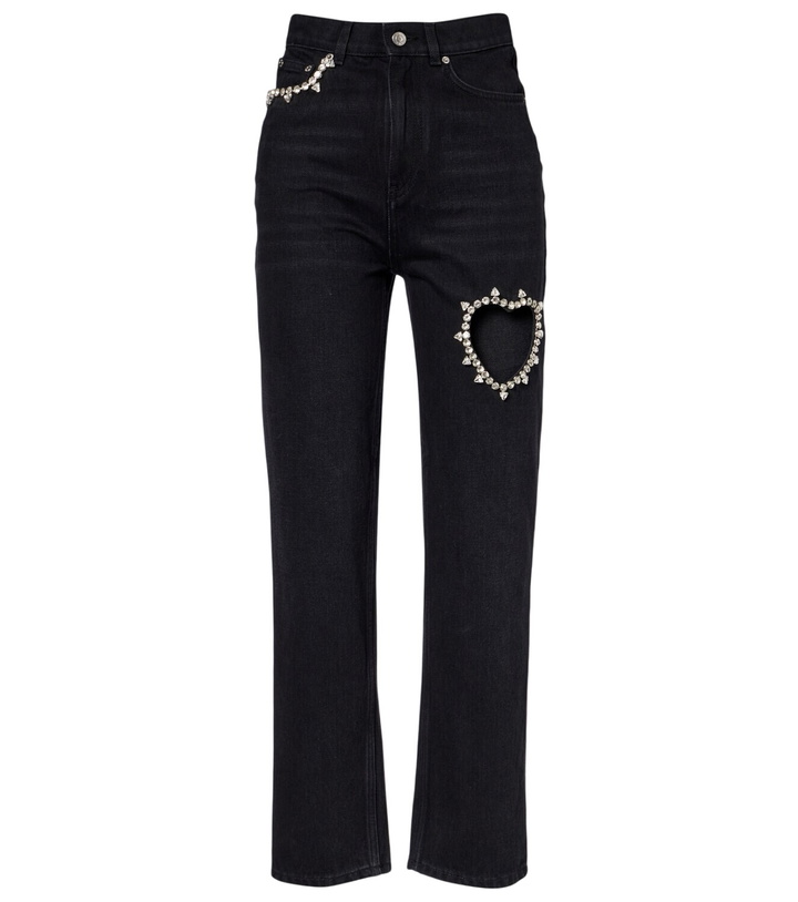 Photo: Area Crystal-embellished straight jeans