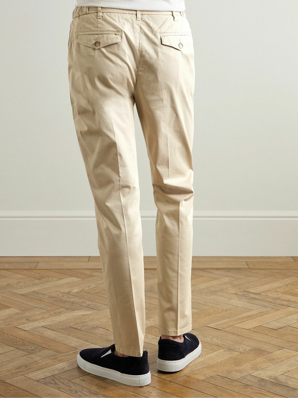 Altea - Dumbo Straight-Leg Cotton-Blend Gabardine Trousers - Neutrals