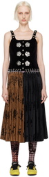 Chopova Lowena Black & Brown Margaret Carabiner Midi Dress