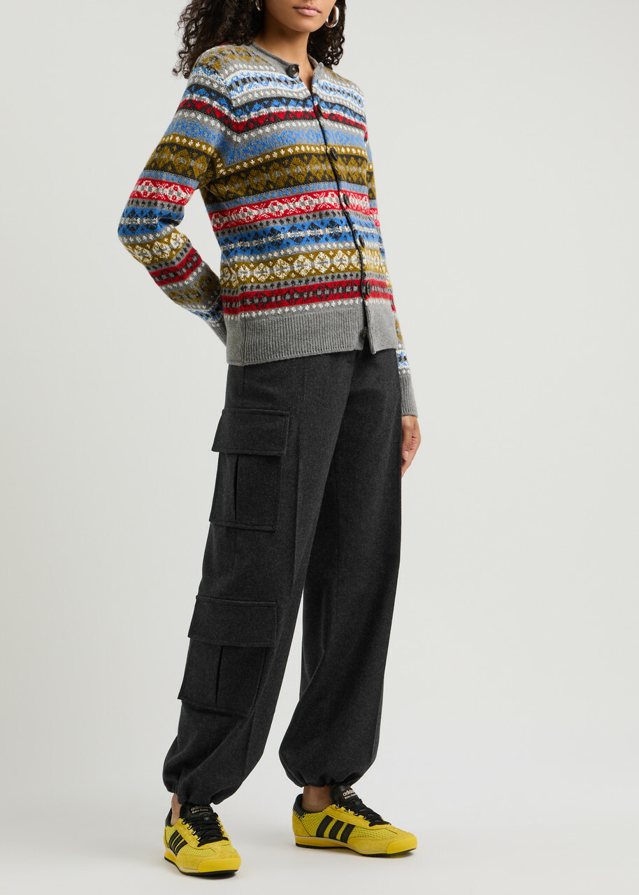 Wales Bonner Reverb Wool-blend Cargo Trousers Grey