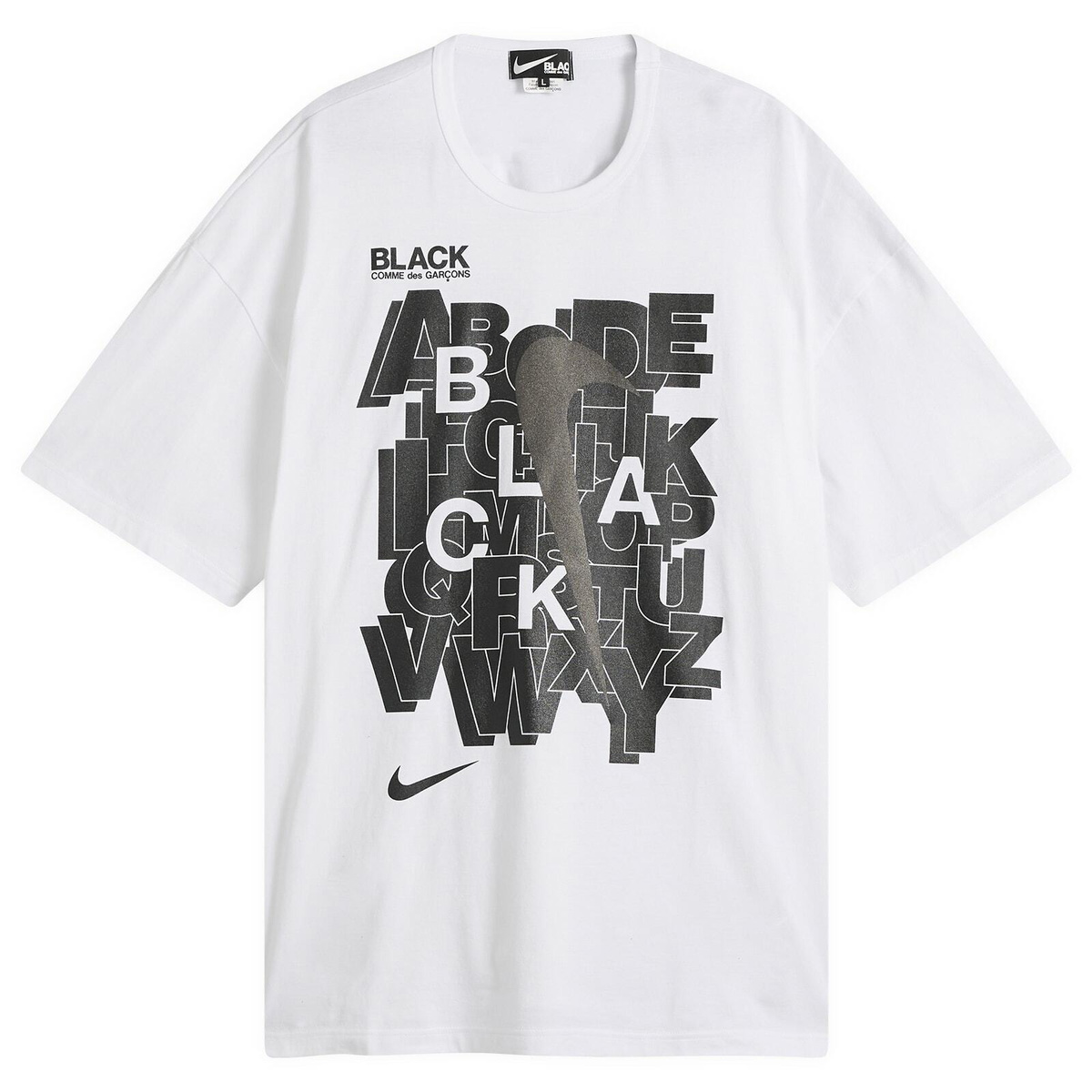 Comme des Garçons Black x Nike Message T-Shirt in White Comme des